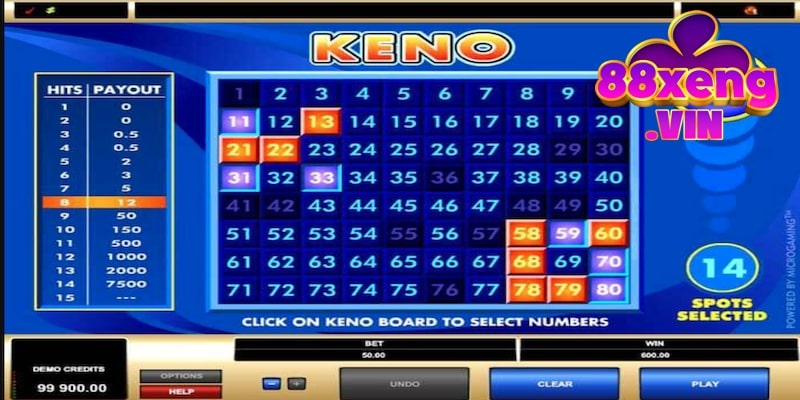 Vé bảo hiểm Keno Xeng88 hấp dẫn