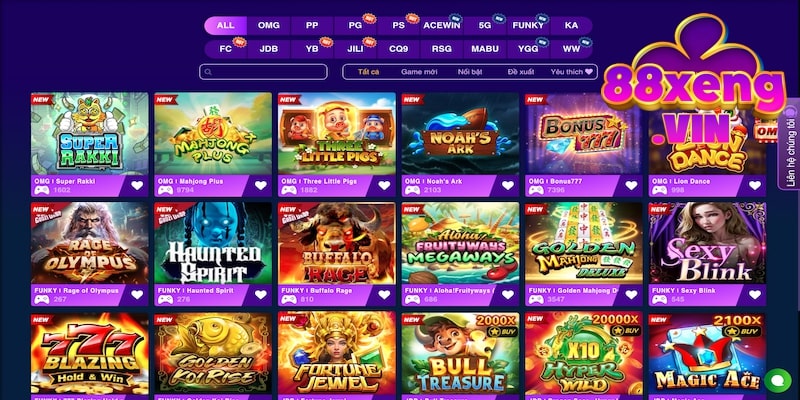 Nhiều trò chơi quay hũ hay tại Xeng88